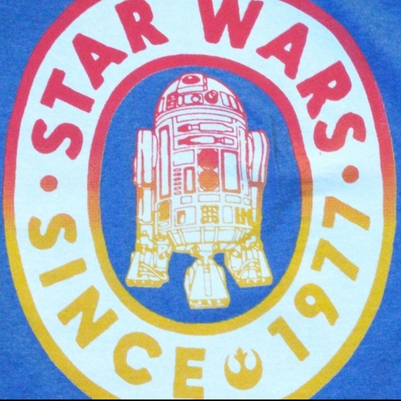 Star Wars R2D2 Blue Graphic Tee Shirt Retro - Picture 2 of 4